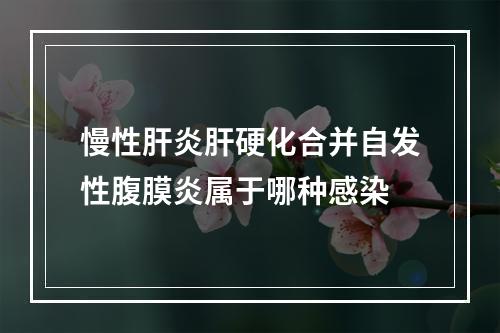 慢性肝炎肝硬化合并自发性腹膜炎属于哪种感染