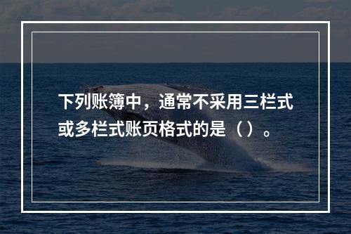 下列账簿中，通常不采用三栏式或多栏式账页格式的是（ ）。