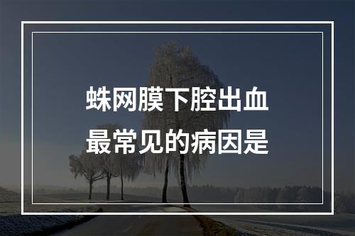 蛛网膜下腔出血最常见的病因是