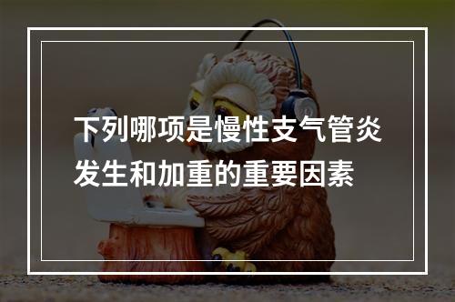 下列哪项是慢性支气管炎发生和加重的重要因素