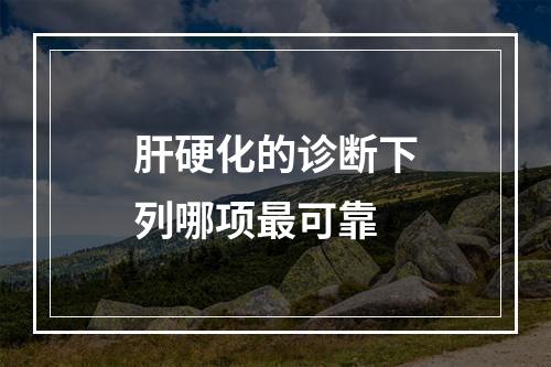 肝硬化的诊断下列哪项最可靠