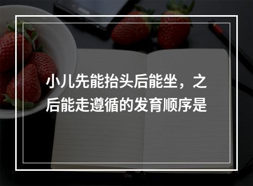 小儿先能抬头后能坐，之后能走遵循的发育顺序是