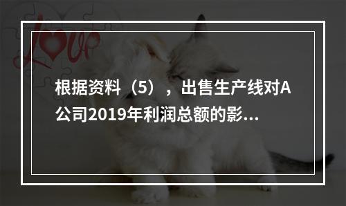 根据资料（5），出售生产线对A公司2019年利润总额的影响金