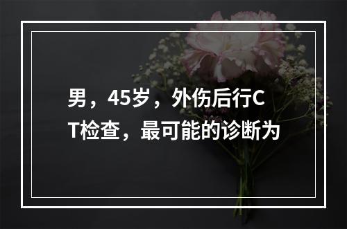 男，45岁，外伤后行CT检查，最可能的诊断为