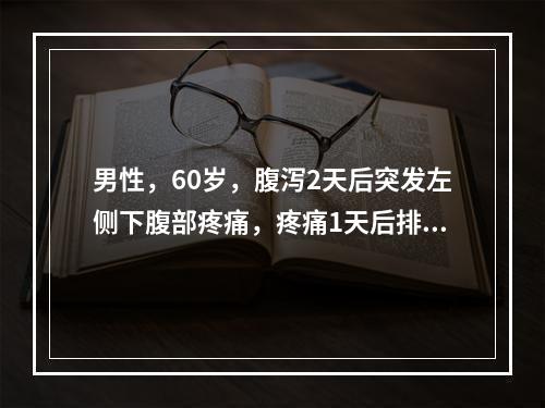 男性，60岁，腹泻2天后突发左侧下腹部疼痛，疼痛1天后排暗红