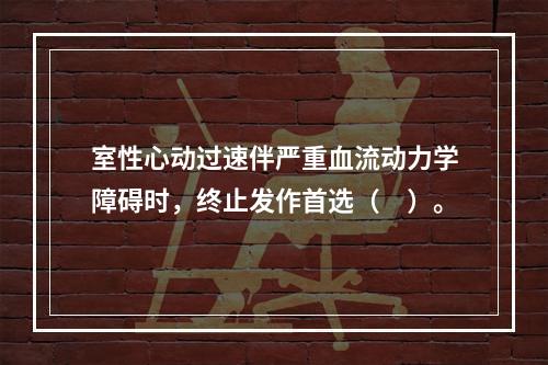 室性心动过速伴严重血流动力学障碍时，终止发作首选（　）。