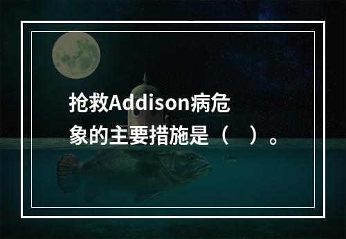 抢救Addison病危象的主要措施是（　）。