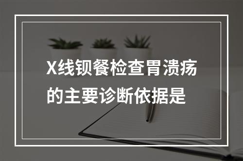 X线钡餐检查胃溃疡的主要诊断依据是