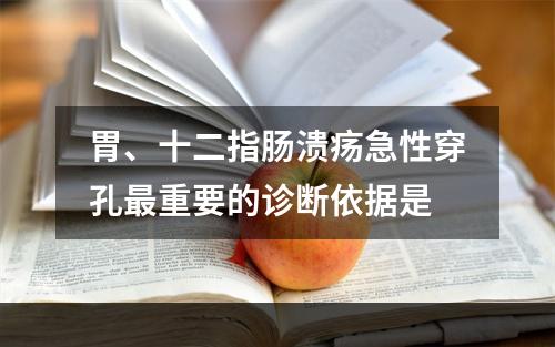 胃、十二指肠溃疡急性穿孔最重要的诊断依据是