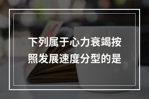 下列属于心力衰竭按照发展速度分型的是