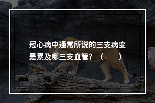 冠心病中通常所说的三支病变是累及哪三支血管？（　　）