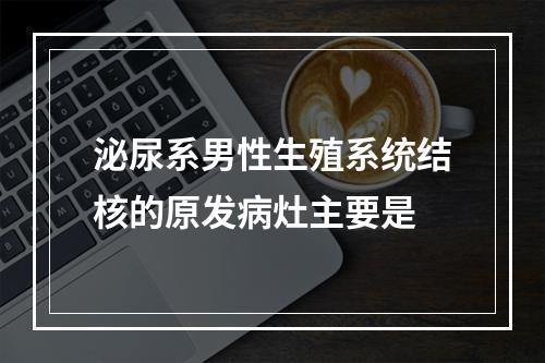 泌尿系男性生殖系统结核的原发病灶主要是