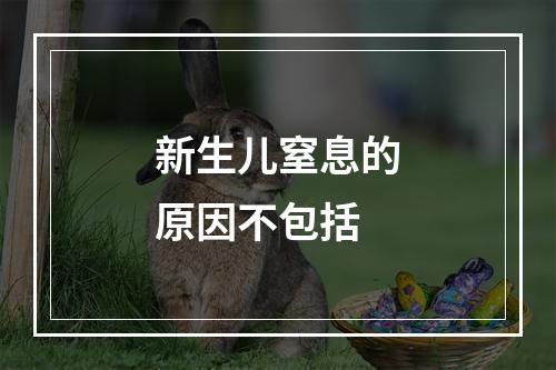 新生儿窒息的原因不包括