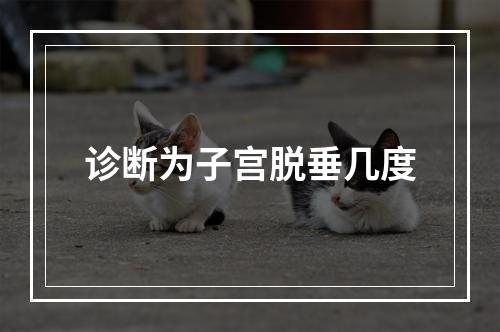 诊断为子宫脱垂几度