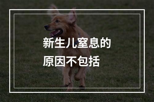 新生儿窒息的原因不包括