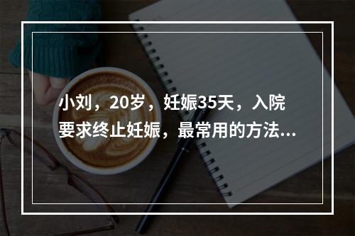 小刘，20岁，妊娠35天，入院要求终止妊娠，最常用的方法是