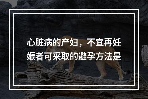 心脏病的产妇，不宜再妊娠者可采取的避孕方法是