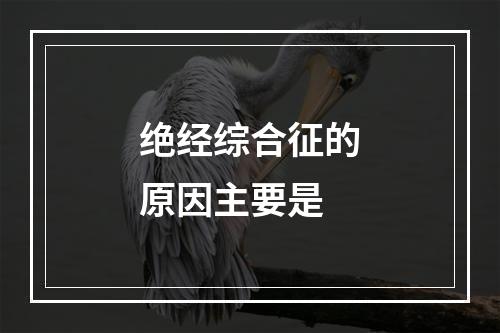 绝经综合征的原因主要是