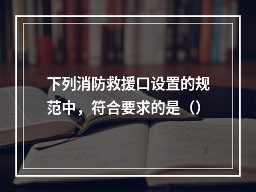 下列消防救援口设置的规范中，符合要求的是（）