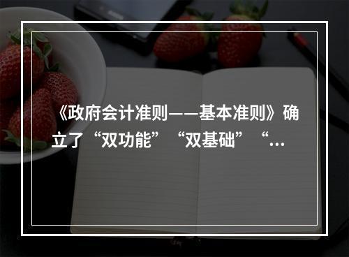 《政府会计准则——基本准则》确立了“双功能”“双基础”“双报