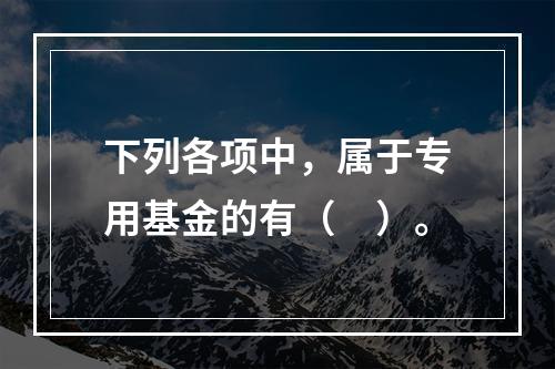 下列各项中，属于专用基金的有（　）。