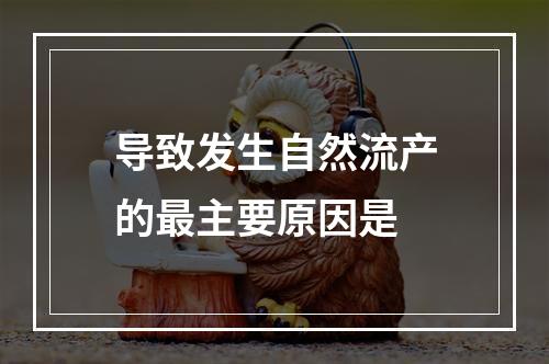 导致发生自然流产的最主要原因是