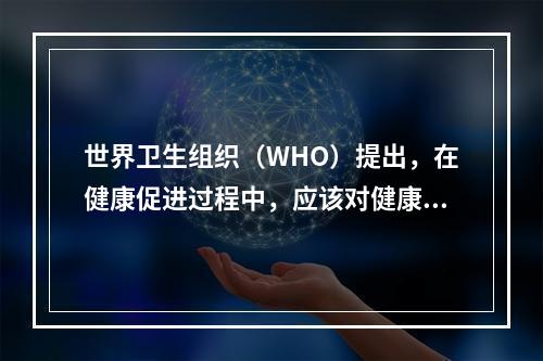 世界卫生组织（WHO）提出，在健康促进过程中，应该对健康负责