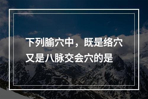 下列腧穴中，既是络穴又是八脉交会穴的是