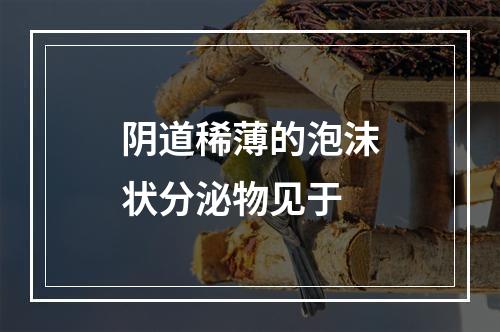 阴道稀薄的泡沫状分泌物见于