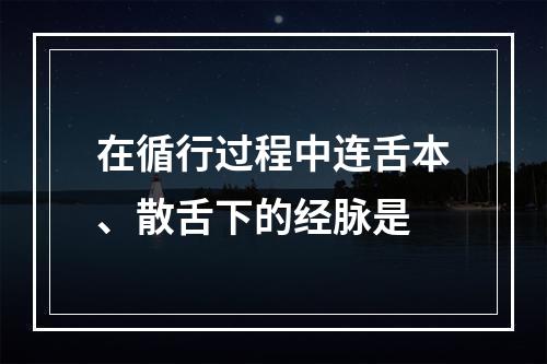 在循行过程中连舌本、散舌下的经脉是