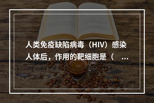 人类免疫缺陷病毒（HIV）感染人体后，作用的靶细胞是（　　