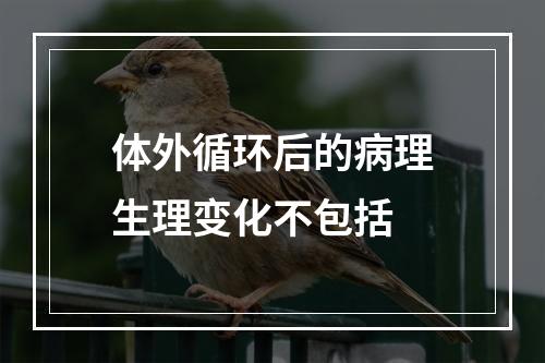 体外循环后的病理生理变化不包括