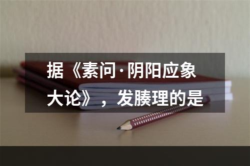 据《素问·阴阳应象大论》，发腠理的是