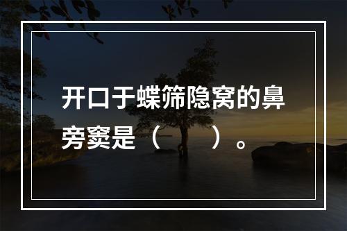 开口于蝶筛隐窝的鼻旁窦是（　　）。