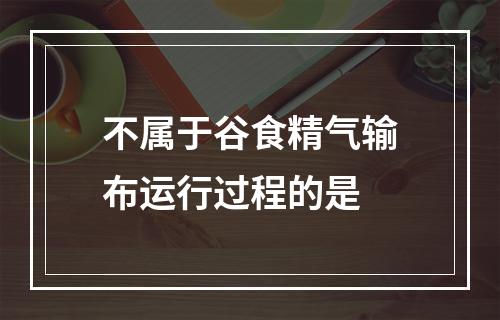 不属于谷食精气输布运行过程的是