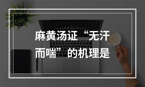 麻黄汤证“无汗而喘”的机理是