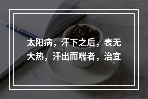 太阳病，汗下之后，表无大热，汗出而喘者，治宜