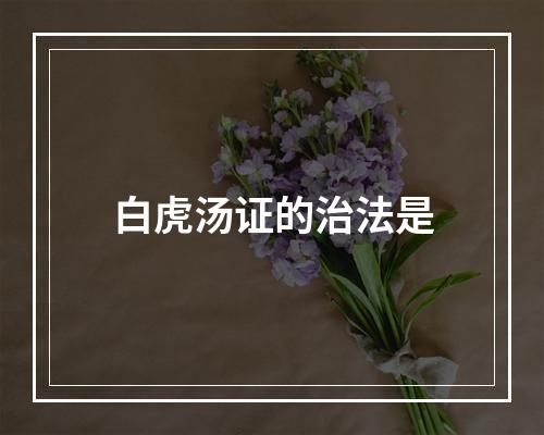 白虎汤证的治法是