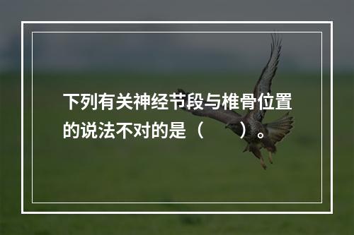 下列有关神经节段与椎骨位置的说法不对的是（　　）。