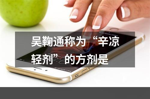 吴鞠通称为“辛凉轻剂”的方剂是