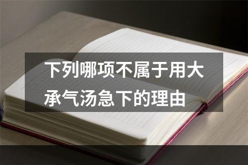 下列哪项不属于用大承气汤急下的理由