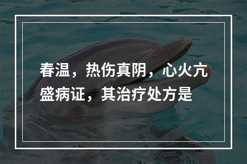 春温，热伤真阴，心火亢盛病证，其治疗处方是