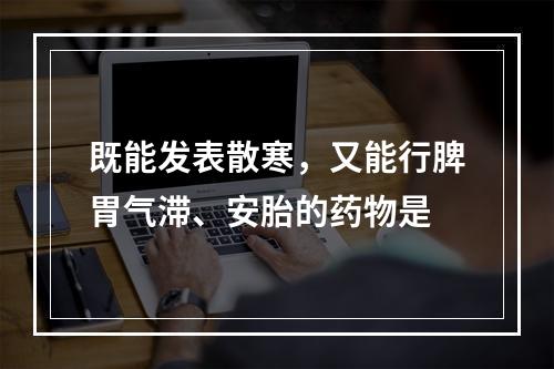 既能发表散寒，又能行脾胃气滞、安胎的药物是