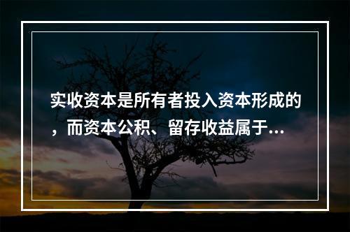 实收资本是所有者投入资本形成的，而资本公积、留存收益属于经营