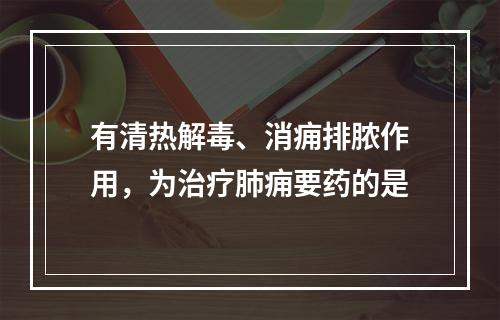 有清热解毒、消痈排脓作用，为治疗肺痈要药的是