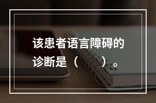 该患者语言障碍的诊断是（　　）。