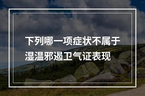 下列哪一项症状不属于湿温邪遏卫气证表现