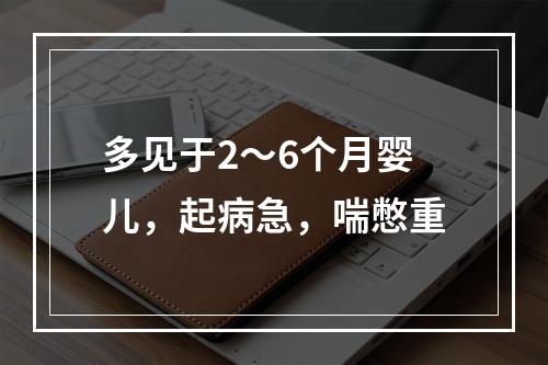 多见于2～6个月婴儿，起病急，喘憋重