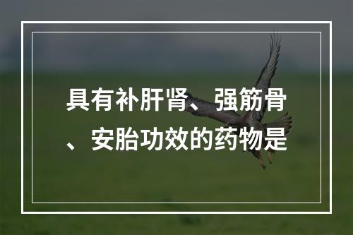 具有补肝肾、强筋骨、安胎功效的药物是