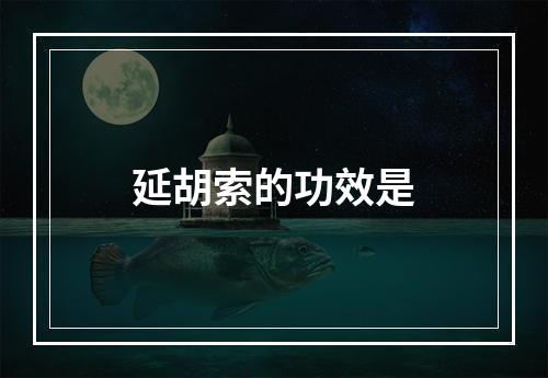 延胡索的功效是